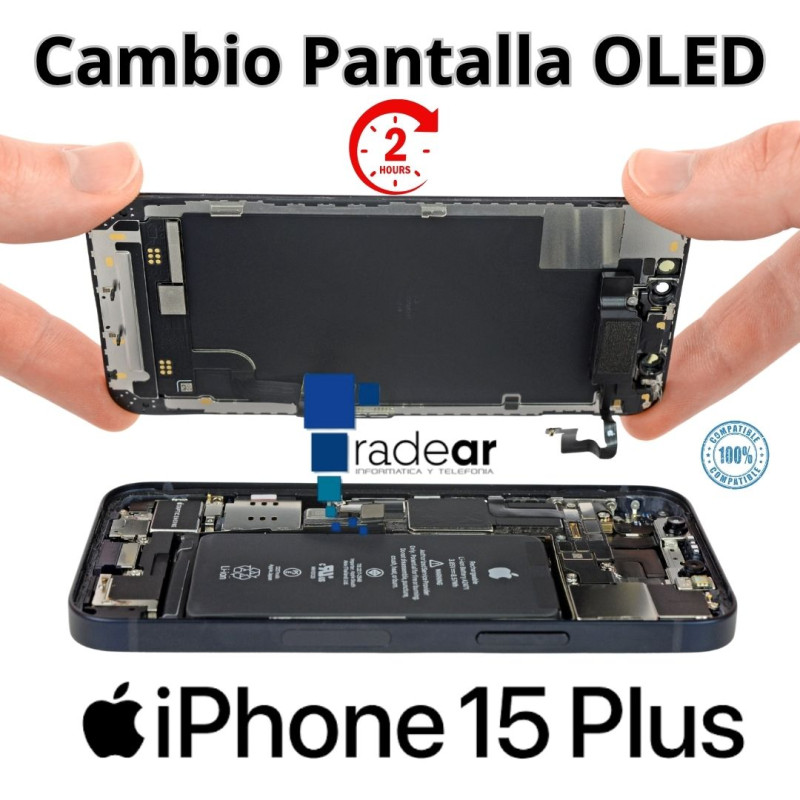 Cambio de pantalla iPhone 15 Plus OLED compatible Cambio de pantalla iPhone 15 Plus OLED compatible