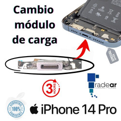 Cambio modulo de carga iPhone 14 Pro.