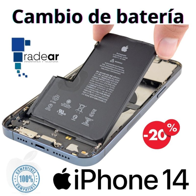 Cambio batería iPhone 14 Compatible