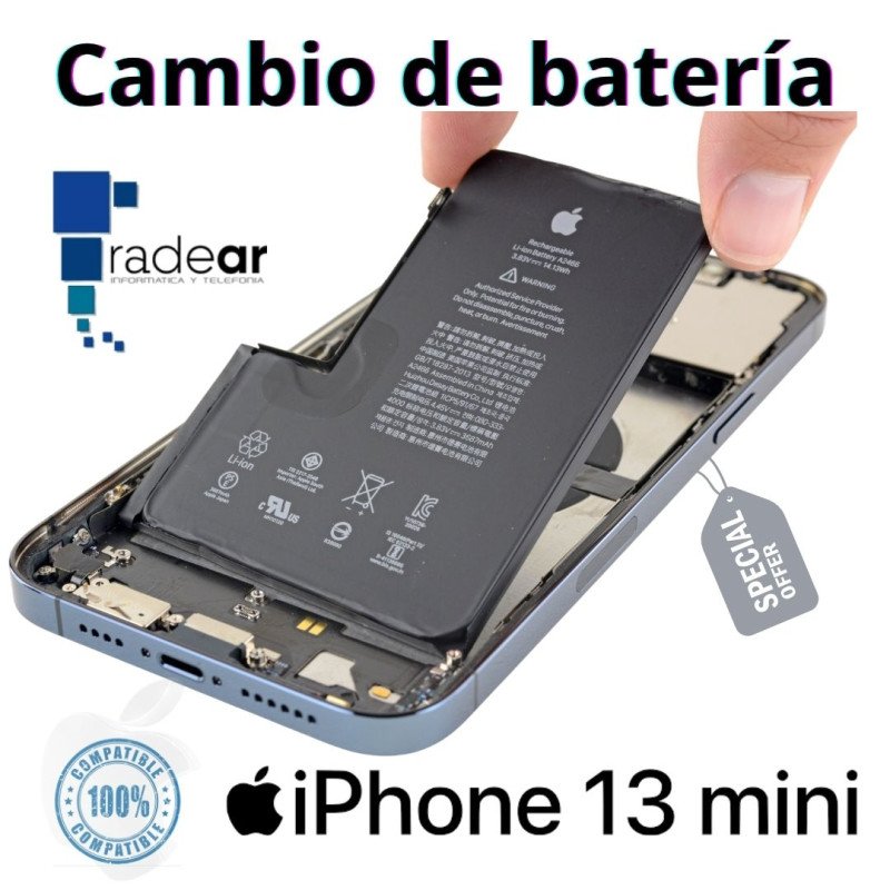 Cambio batería iPhone 13 mini Compatible