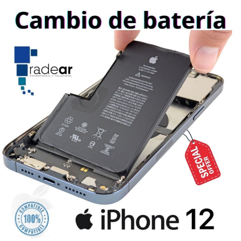 Cambio batería iPhone 12 Compatible