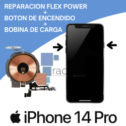 Reparacion flex power + boton de encendido + bobina de carga iPhone 14 Pro