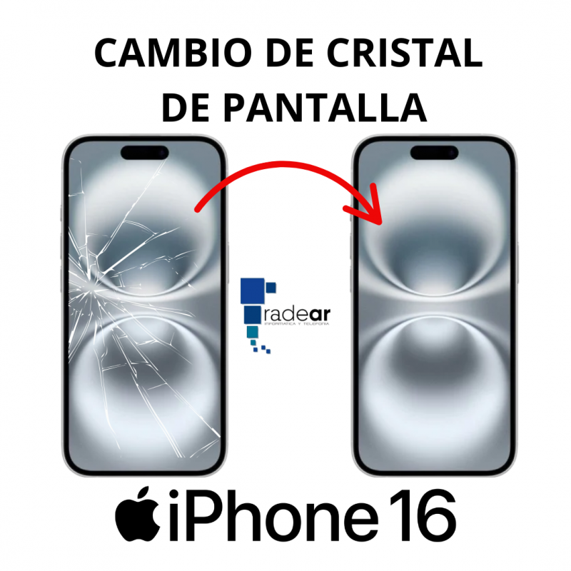 Cambio de Cristal de Pantalla iPhone 16
