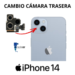 Cambio camara trasera iPhone 14