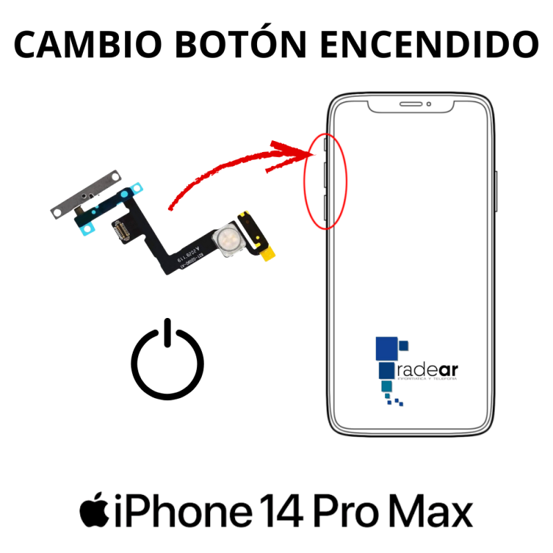 Cambio boton encendido iPhone 14 Pro Max