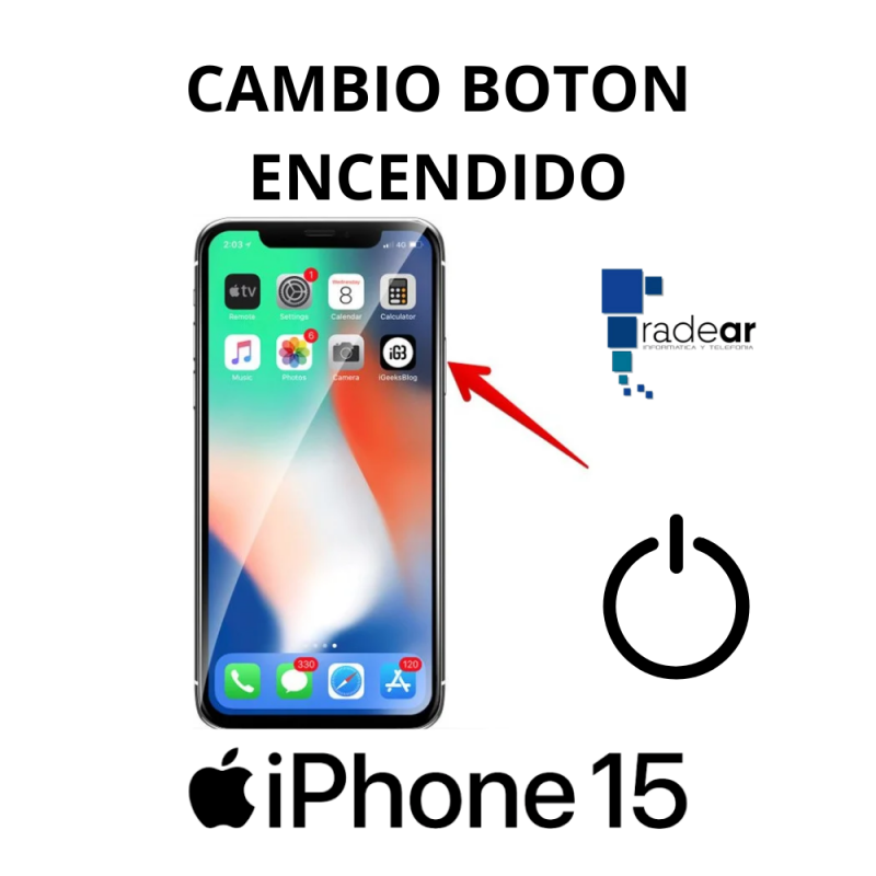 Cambio boton encendido iPhone 15