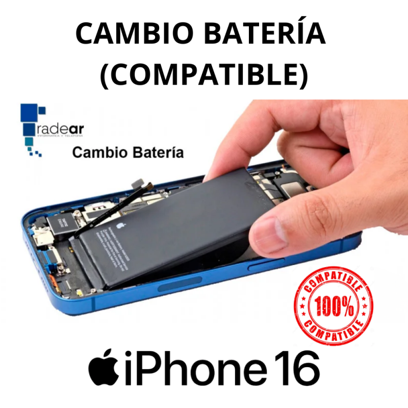 Cambio batería iPhone 16 Compatible