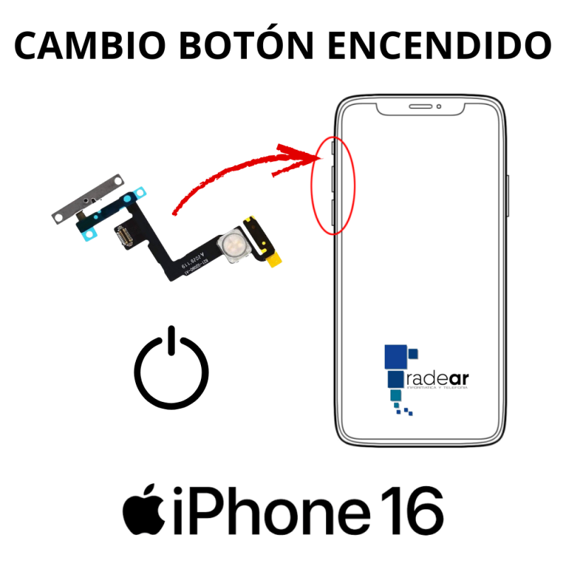 Cambio boton encendido iPhone 16