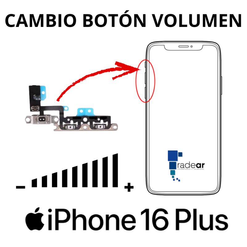 Cambio boton volumen iPhone 16 Plus