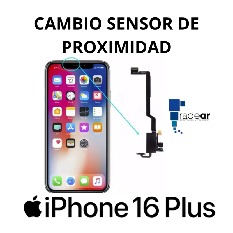 Cambio sensor de proximidad iPhone 16 Plus