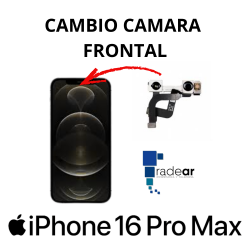 Cambio camara frontal iPhone 16 Pro Max