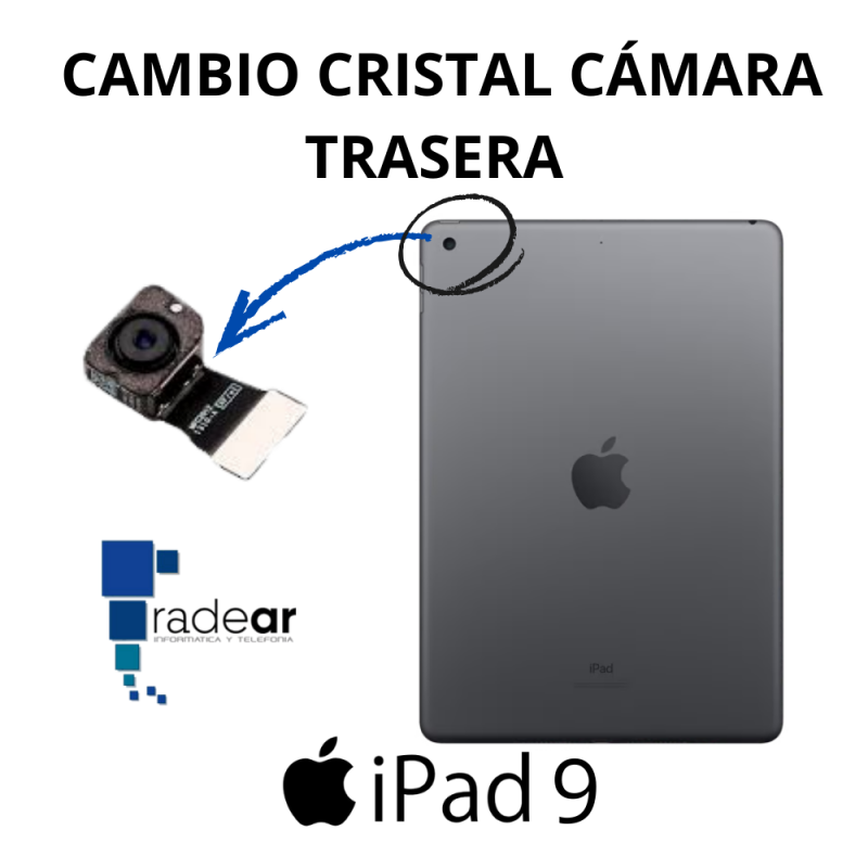 Cambio cristal cámara trasera iPad 9