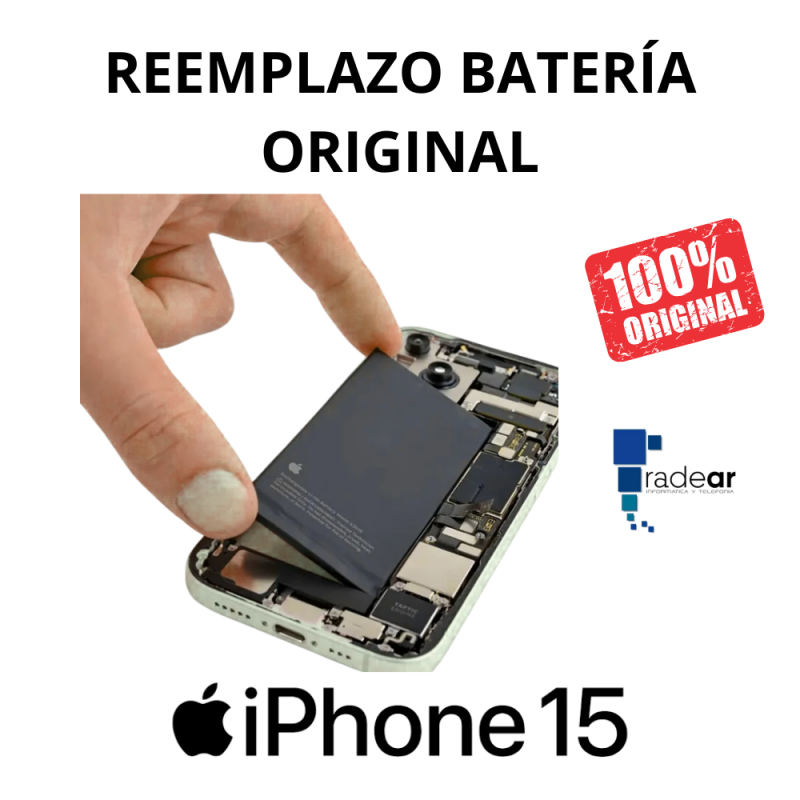 Reemplazo batería original iPhone 15