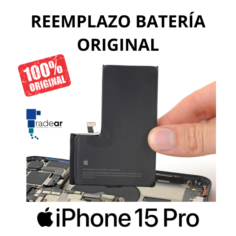 Reemplazo batería original iPhone 15 Pro