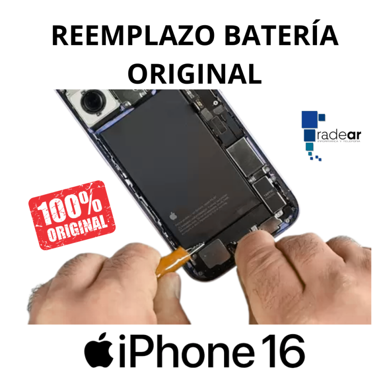 Reemplazo batería original iPhone 16