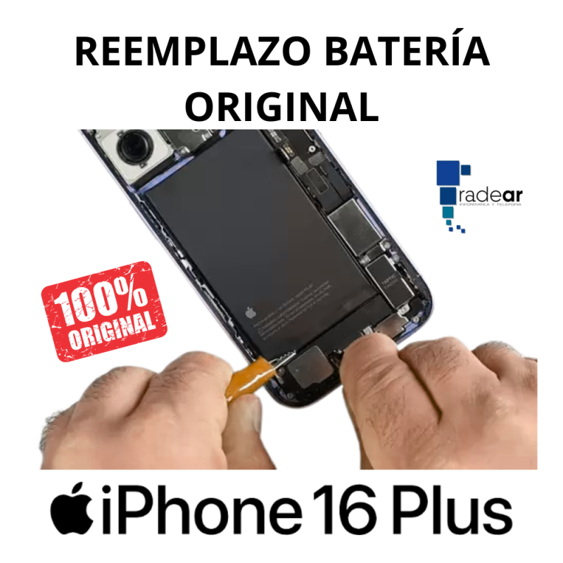 Reemplazo batería original iPhone 16 Plus