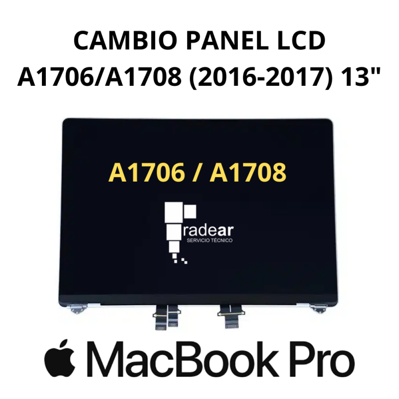 Reparar panel LCD pantalla MacBook Pro A1706/A1708 (2016-2017) 13"