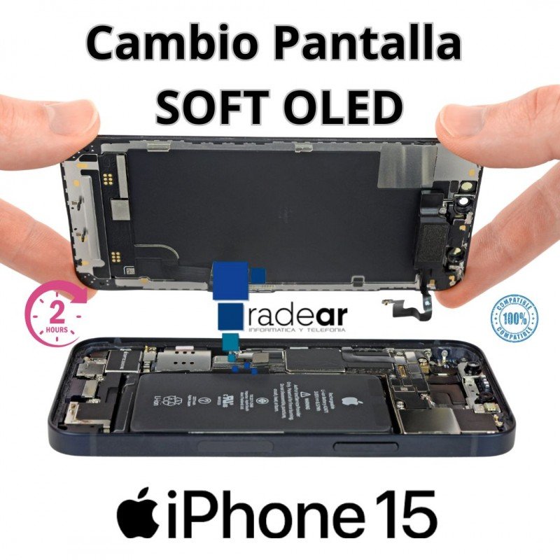 Cambio de pantalla iPhone 15 SOFT OLED