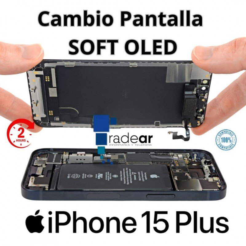 Cambio de pantalla iPhone 15 Plus SOFT OLED