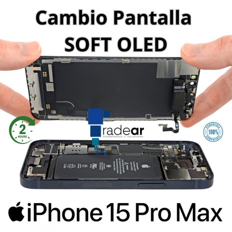 Cambio de pantalla iPhone 15 Pro Max SOFT OLED