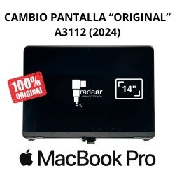 Cambio pantalla original MacBook Pro A3112 (2024) 14"