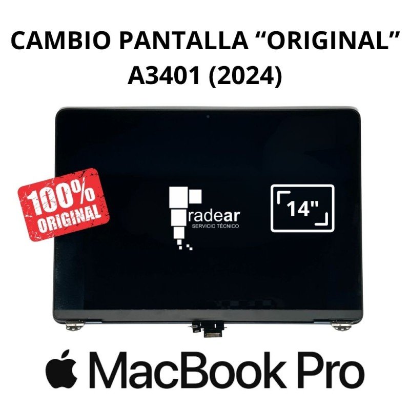 Cambio pantalla "original" MacBook Pro A3401 (2024) 14"