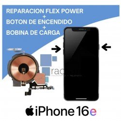 Reparación flex power + botón de encendido + bobina de carga iPhone 16e