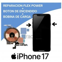 Reparación flex power + botón de encendido + bobina de carga iPhone 17