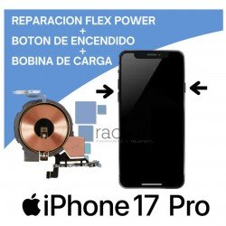 Reparación flex power + botón de encendido + bobina de carga iPhone 17 Pro