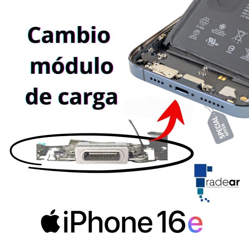 Cambio modulo de carga iPhone 16e