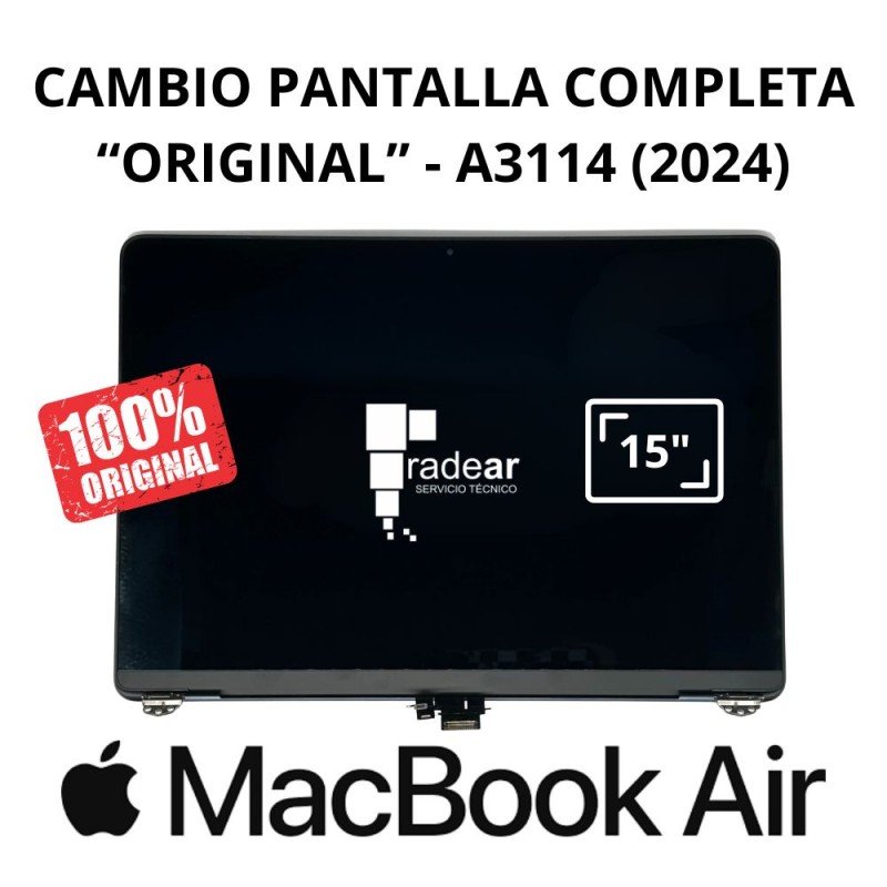 Cambio pantalla completa original MacBook Air A3114 15"