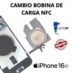 Cambio bobina de carga NFC iPhone 16e - Compatible