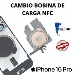 Cambio bobina de carga NFC iPhone 16 Pro - Compatible