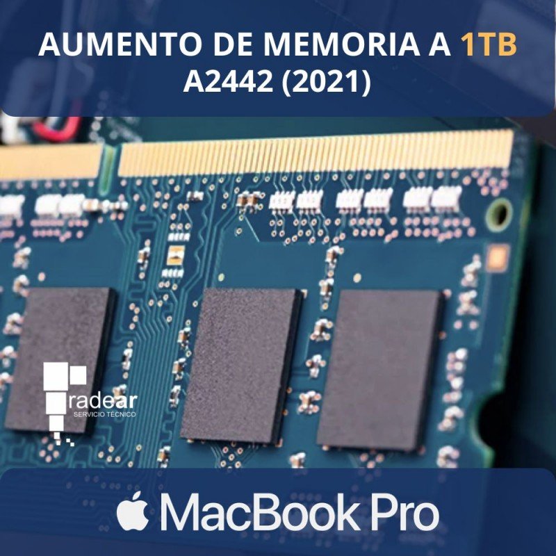Aumento de memoria NAND a 1TB - A2442 (2021) M1 Max